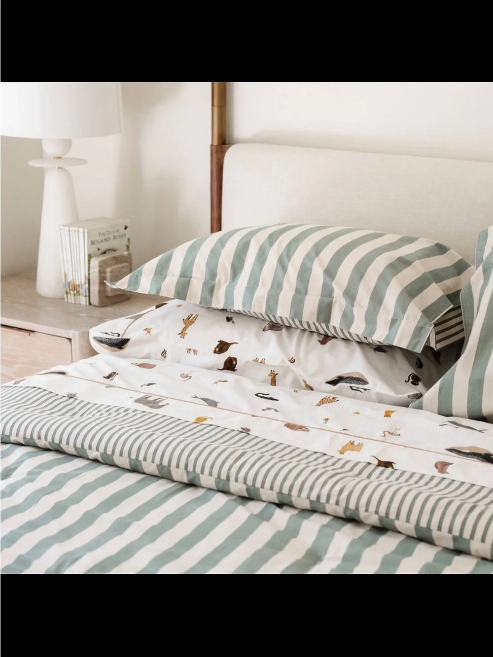 Gathre Stripe Reversible Comforter Set-Green -Full/Queen